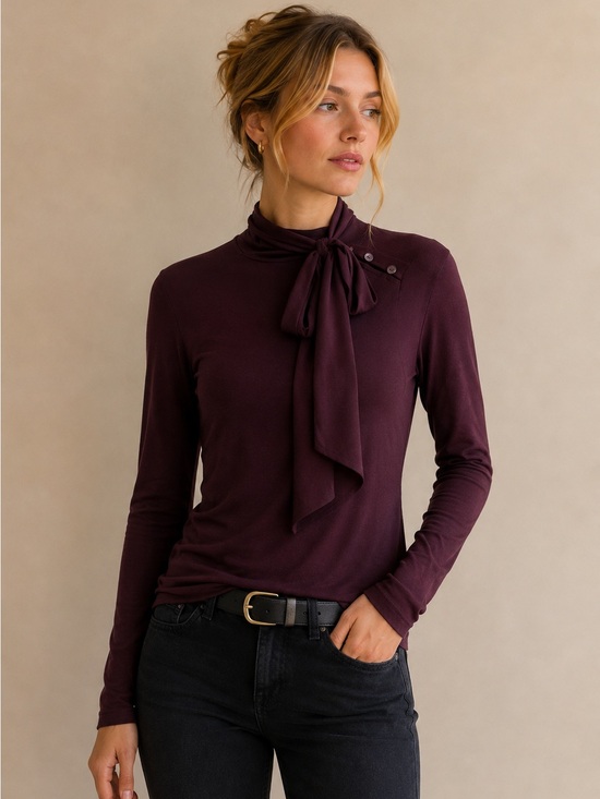RW&CO. Tops - RW&CO Plum Purple Tie Neck Top XXS Screen Worn Cruel Intentions